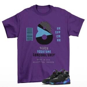 Label Shirt Purple To Match Jordan 8 Retro Aqua 305381-006